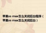 苹果xs max怎么关闭后台程序（苹果xs max怎么关闭后台）