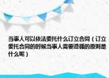 当事人可以依法委托什么订立合同（订立委托合同的时候当事人需要遵循的原则是什么呢）