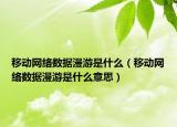 移动网络数据漫游是什么（移动网络数据漫游是什么意思）