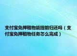 支付宝免押租物能提前归还吗（支付宝免押租物任务怎么完成）