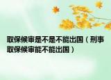 取保候审是不是不能出国（刑事取保候审能不能出国）