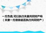 一方负债,可以执行夫妻共同财产吗（夫妻一方债务能否执行共同财产）