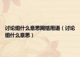 讨论组什么意思网络用语（讨论组什么意思）