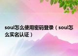 soul怎么使用密码登录（soul怎么实名认证）