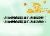 法院起诉离婚需要的材料和流程（法院起诉离婚需要的材料是哪些）