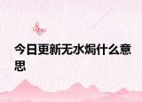 今日更新无水焗什么意思