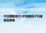 今日更新孩子3岁离婚孩子归谁来抚养呢
