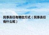民事责任有哪些方式（民事责任有什么呢）