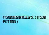 什么是朋友的真正含义（什么是PE工程师）