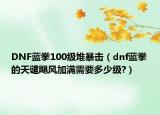 DNF蓝拳100级堆暴击（dnf蓝拳的天谴飓风加满需要多少级?）