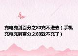充电充到百分之80充不进去（手机充电充到百分之80就不充了）
