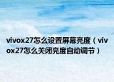 vivox27怎么设置屏幕亮度（vivox27怎么关闭亮度自动调节）