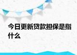 今日更新贷款担保是指什么