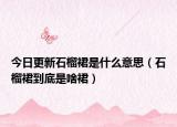 今日更新石榴裙是什么意思（石榴裙到底是啥裙）