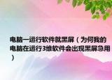 电脑一运行软件就黑屏（为何我的电脑在运行3维软件会出现黑屏急用）