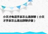 小天才电话手表怎么退群聊（小天才手表怎么退出群聊步骤）