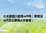 小米音箱只能用wifi吗（家里没wifi怎么使用小米音箱）