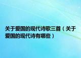 关于爱国的现代诗歌三首（关于爱国的现代诗有哪些）