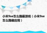 小米9se怎么隐蔽游戏（小米9se怎么隐藏应用）