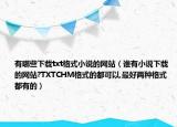 有哪些下载txt格式小说的网站（谁有小说下载的网站?TXTCHM格式的都可以,最好两种格式都有的）