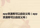 app资源库可以自定义吗（app资源库可以自定义吗）