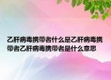乙肝病毒携带者什么是乙肝病毒携带者乙肝病毒携带者是什么意思