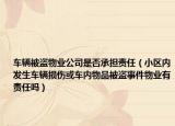 车辆被盗物业公司是否承担责任（小区内发生车辆损伤或车内物品被盗事件物业有责任吗）