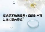离婚后不给抚养费（离婚财产可以抵扣抚养费吗）