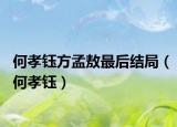 何孝钰方孟敖最后结局（何孝钰）