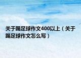 关于踢足球作文400以上（关于踢足球作文怎么写）