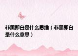 非黑即白是什么思维（非黑即白是什么意思）