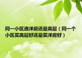 同一小区选洋房还是高层（同一个小区买高层好还是买洋房好）