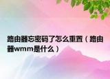 路由器忘密码了怎么重置（路由器wmm是什么）