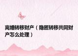离婚转移财产（隐匿转移共同财产怎么处理）