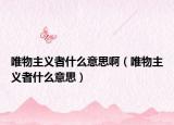 唯物主义者什么意思啊（唯物主义者什么意思）