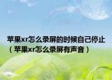 苹果xr怎么录屏的时候自己停止（苹果xr怎么录屏有声音）