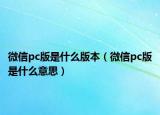 微信pc版是什么版本（微信pc版是什么意思）
