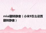 miui翻转静音（小米9怎么设置翻转静音）
