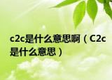 c2c是什么意思啊（C2c是什么意思）