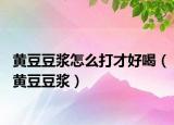 黄豆豆浆怎么打才好喝（黄豆豆浆）