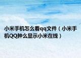小米手机怎么看qq文件（小米手机QQ肿么显示小米在线）