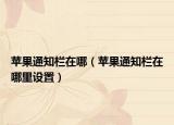 苹果通知栏在哪（苹果通知栏在哪里设置）