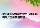 ansys有限元分析视频（ANSYS有限元分析实用教程）