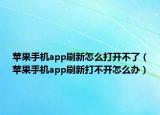 苹果手机app刷新怎么打开不了（苹果手机app刷新打不开怎么办）