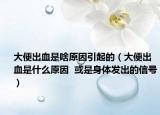 大便出血是啥原因引起的（大便出血是什么原因  或是身体发出的信号）