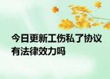 今日更新工伤私了协议有法律效力吗