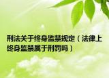 刑法关于终身监禁规定（法律上终身监禁属于刑罚吗）