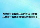有什么好的缓解压力的办法（缓解压力有什么办法 缓解压力吃什么）