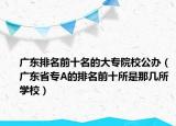 广东排名前十名的大专院校公办（广东省专A的排名前十所是那几所学校）