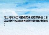 母公司对分公司的债务承担连带责任（总公司对分公司的债务承担连带清偿责任吗）